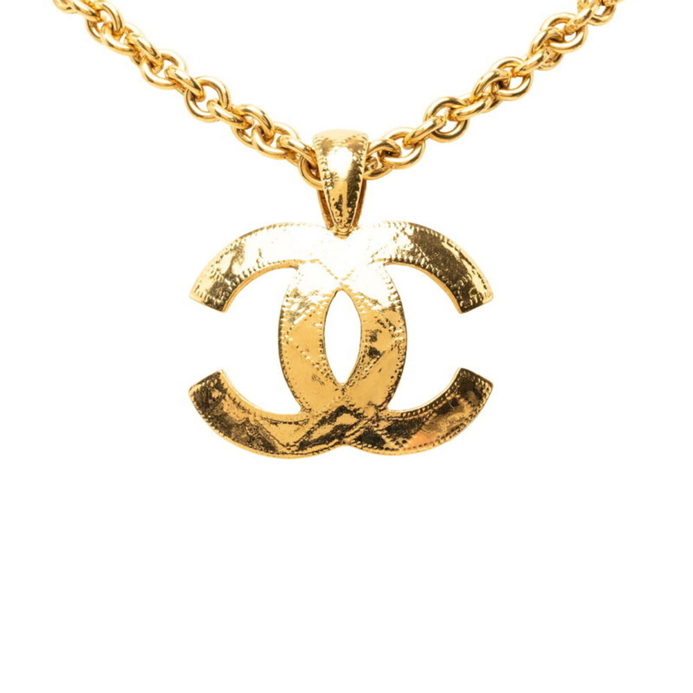 CHANEL Vintage Gold Logo Necklace